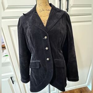 Armor Jeans black velvet jacket sz XL